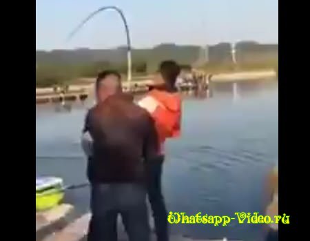 Рыбаки поймали осётра видео прикол для ватсапа