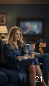 Девушка с Томом и Джерри